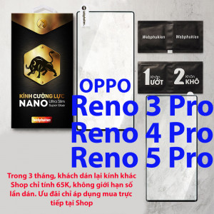 Kính cường lực Oppo Reno 3 Pro/Reno 4 Pro/Reno 5 Pro hiệu Webphukien